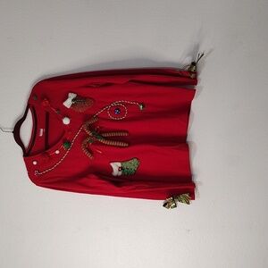 Basic Edition Embellished Ugly Christmas Top Size XL